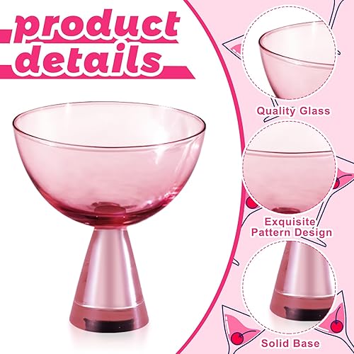 Miniatura 4 de Honeydak 2 vasos Ramona Coupé vintage Art Déco, copas de cóctel y champán, colección moderna de cristalería para bebidas de bar para daiquiri,