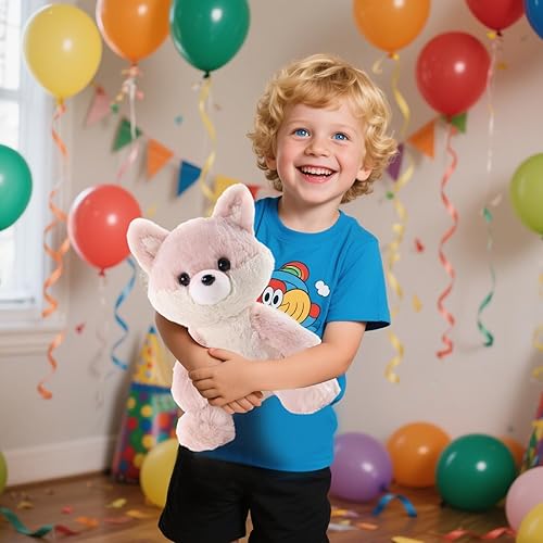 Miniatura 5 de Peluche de zorro, adorable peluche de zorro de juguete para niños y niñas, regalo de cumpleaños, guardería, hora de dormir, 10 pulgadas, rosa