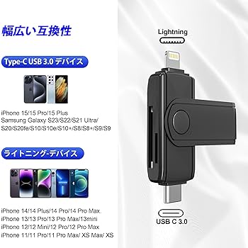 Amazon.co.jp: 【2024新登場2in1】SDカードリーダー iPhone/iPad
