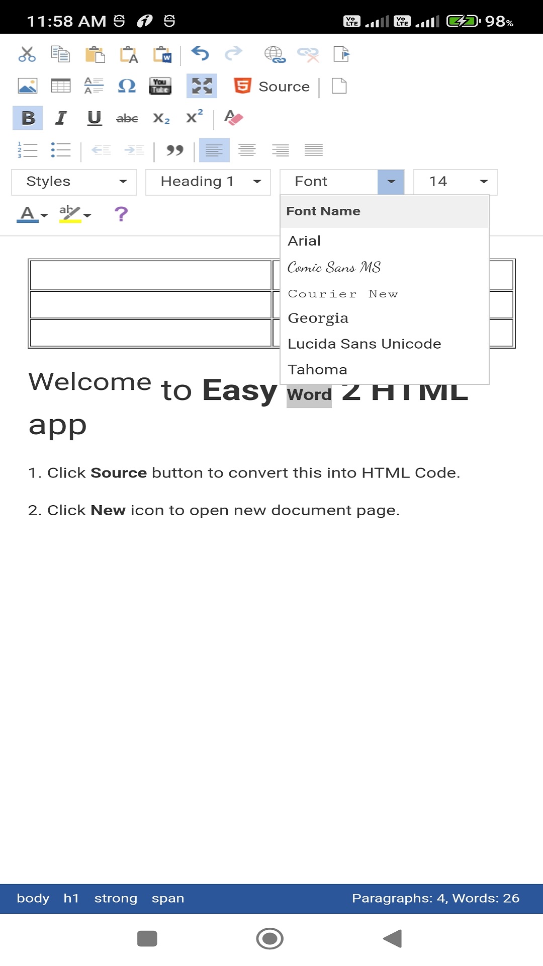 Easy Word 2 HTML Editor - App on Amazon Appstore