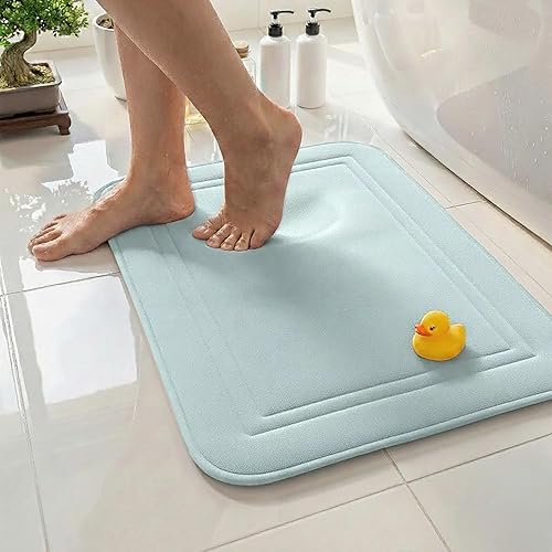 Miniatura 13 de ITSOFT Tapete de baño de espuma viscoelástica de 59x23, antideslizante, lavable a máquina, tapetes de secado rápido y absorbente, tapetes de baño