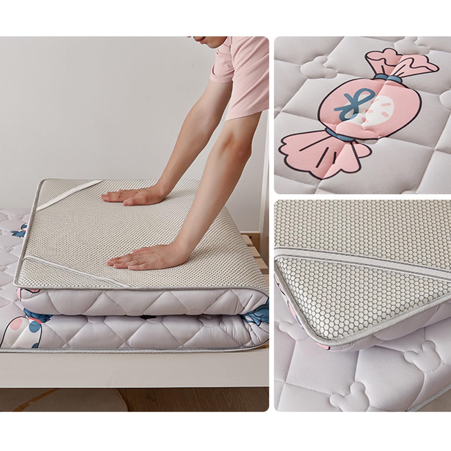 C,50x180cm, Futon Materasso Topper Giapponese Tradizionale Materasso Pavimento Pad Confortevole E Morbido Spessore 3Cm Tampone da Letto Pieghevole Piano Letto per Dormitorio