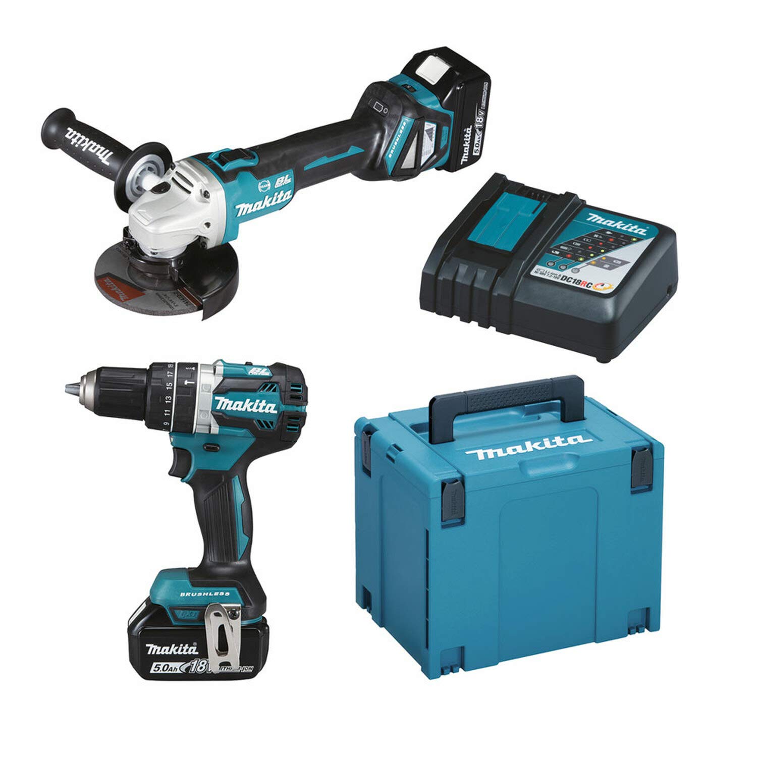 Makita Specjalny zestaw LXT 18 V DLX2272TJ E-06616 uniwersalny zestaw narzędzi w walizce 120-częściowy
