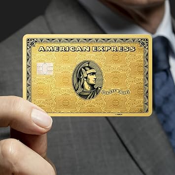 Credit Card Skin Sticker Set for American Express Gold - 4pcs Waterproof, Anti-Wrinkling Cover for Transportation, Key, Debit Cards - No Bubble Bank Card Skin