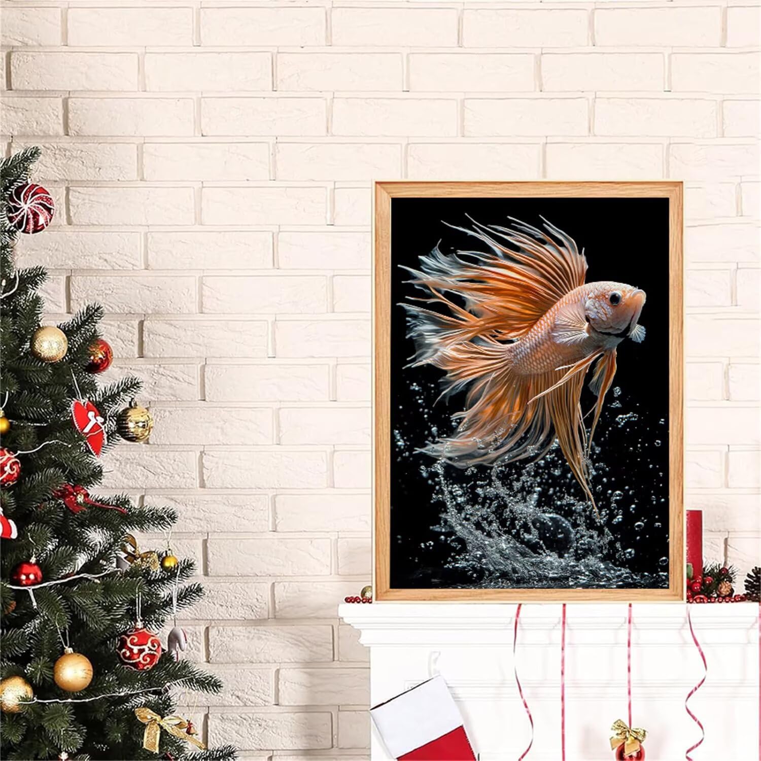 Malowanie diamentami 5D, zwierzęta, obraz diamentowy, dla dorosłych, ryba, obraz diamentowy 5D, zestaw do majsterkowania, do relaksu i dekoracji ściennej, do salonu, 50 x 150 cm, J0-517