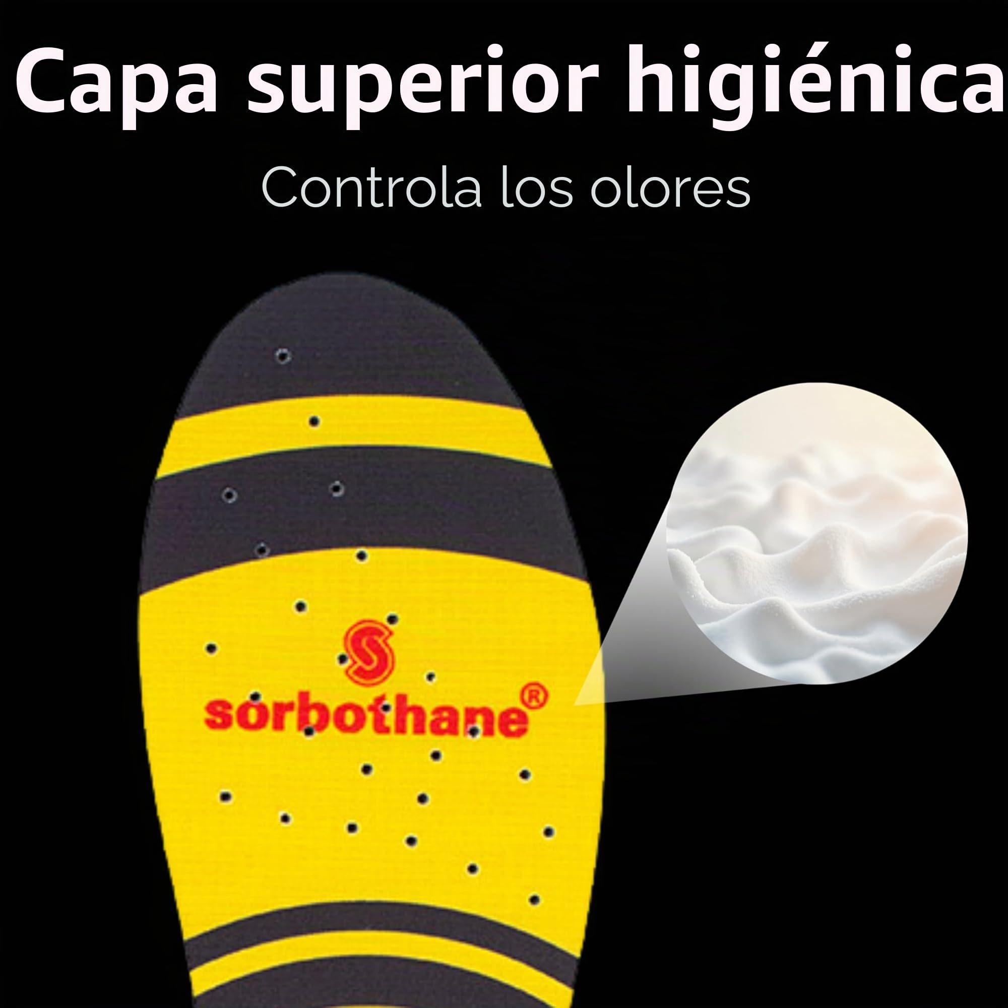 SORBOTHANE Inserto de zapato que absorbe los golpes