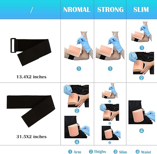 Miniatura 7 de Medarchitect Modelo de almohadilla de entrenamiento de inyección intramuscular con 3 capas de piel IM, SQ, herramienta de práctica de simulador de