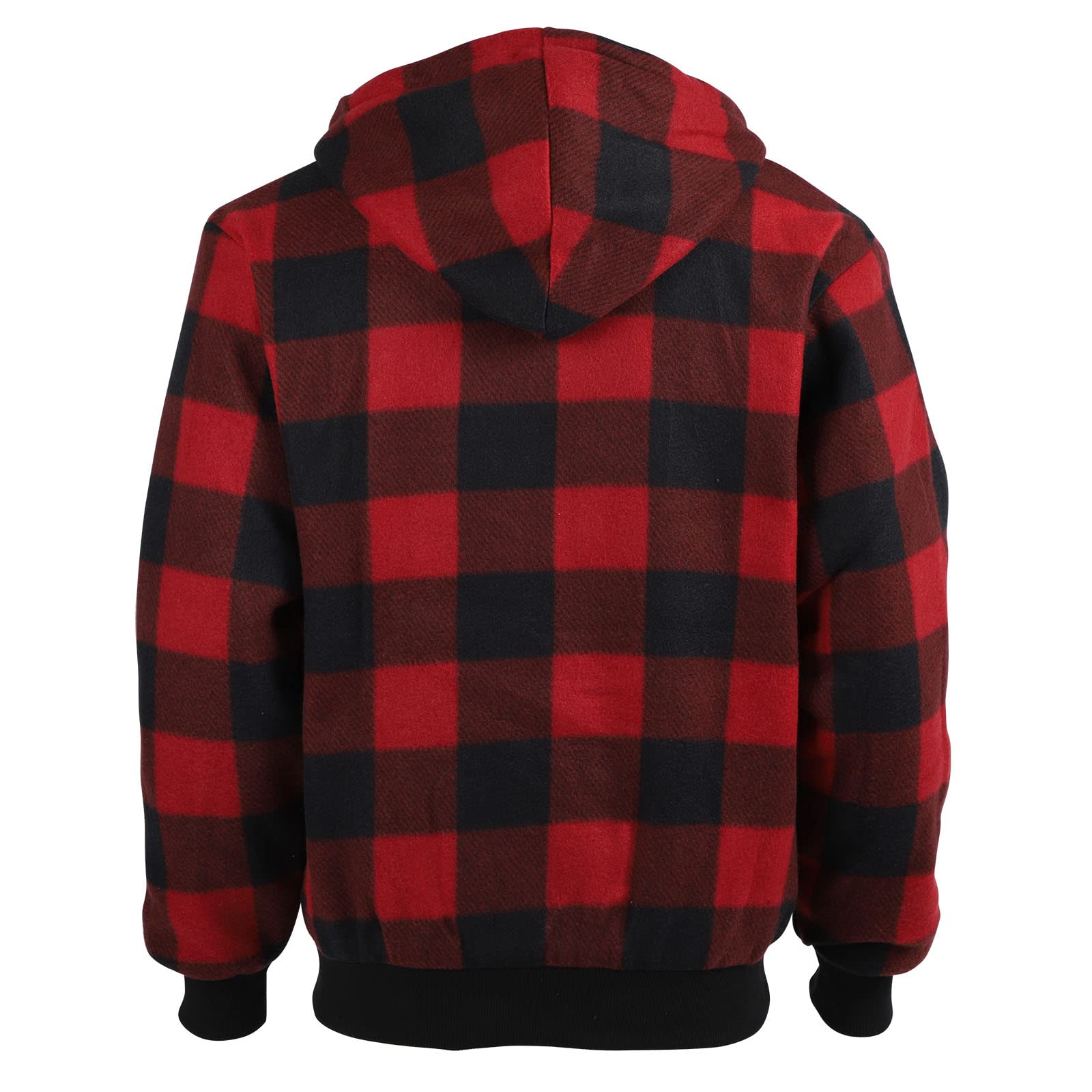 Facitisu Flannel Hoodies for Men Sherpa Lined Heavy Fleece Plaid Jacket Mens Coats Plus Size Big Tall