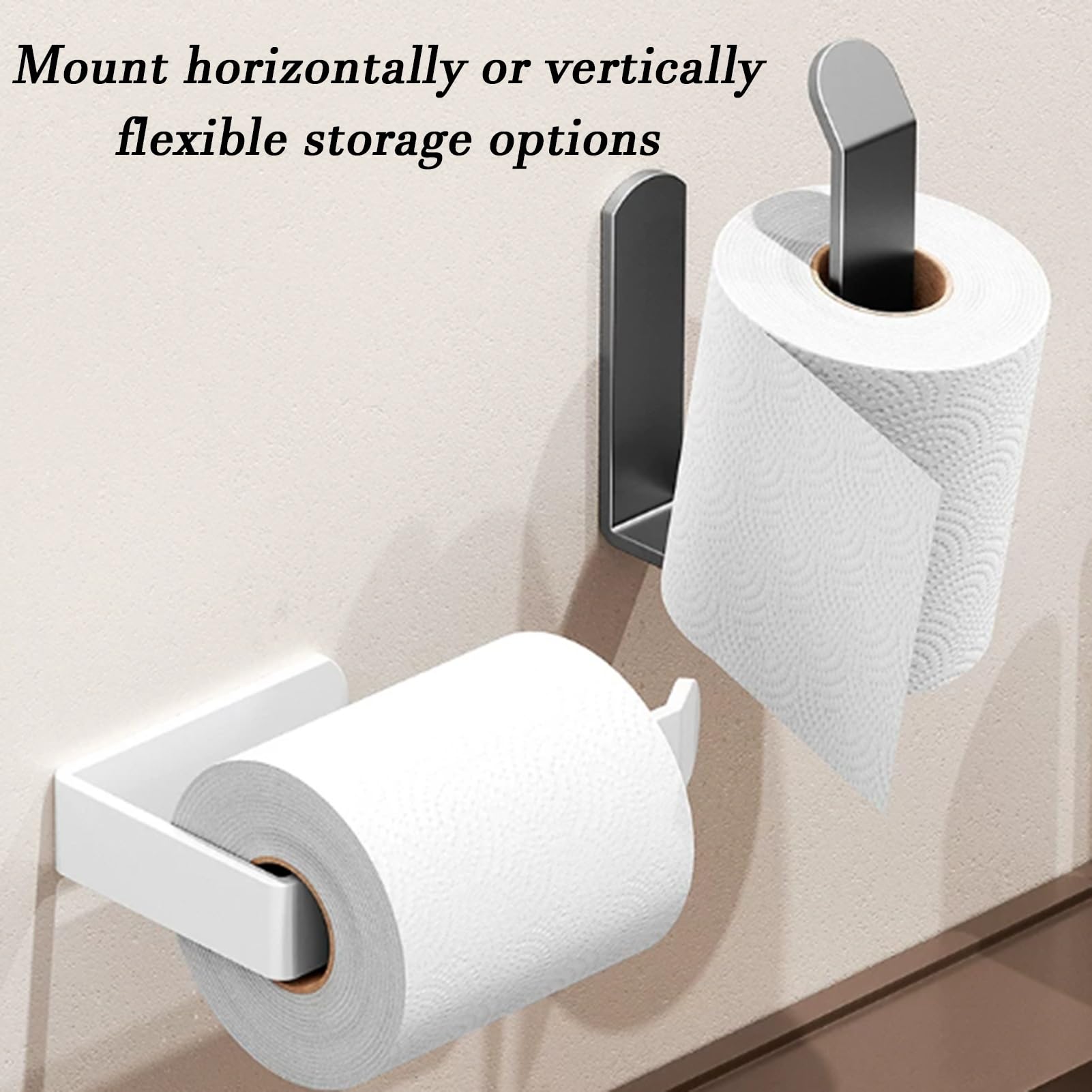 Porta carta igienica da parete, installazione adesiva, supporta fino a 10 kg, ideale per bagno e cucina, design senza fori, dimensioni compatte