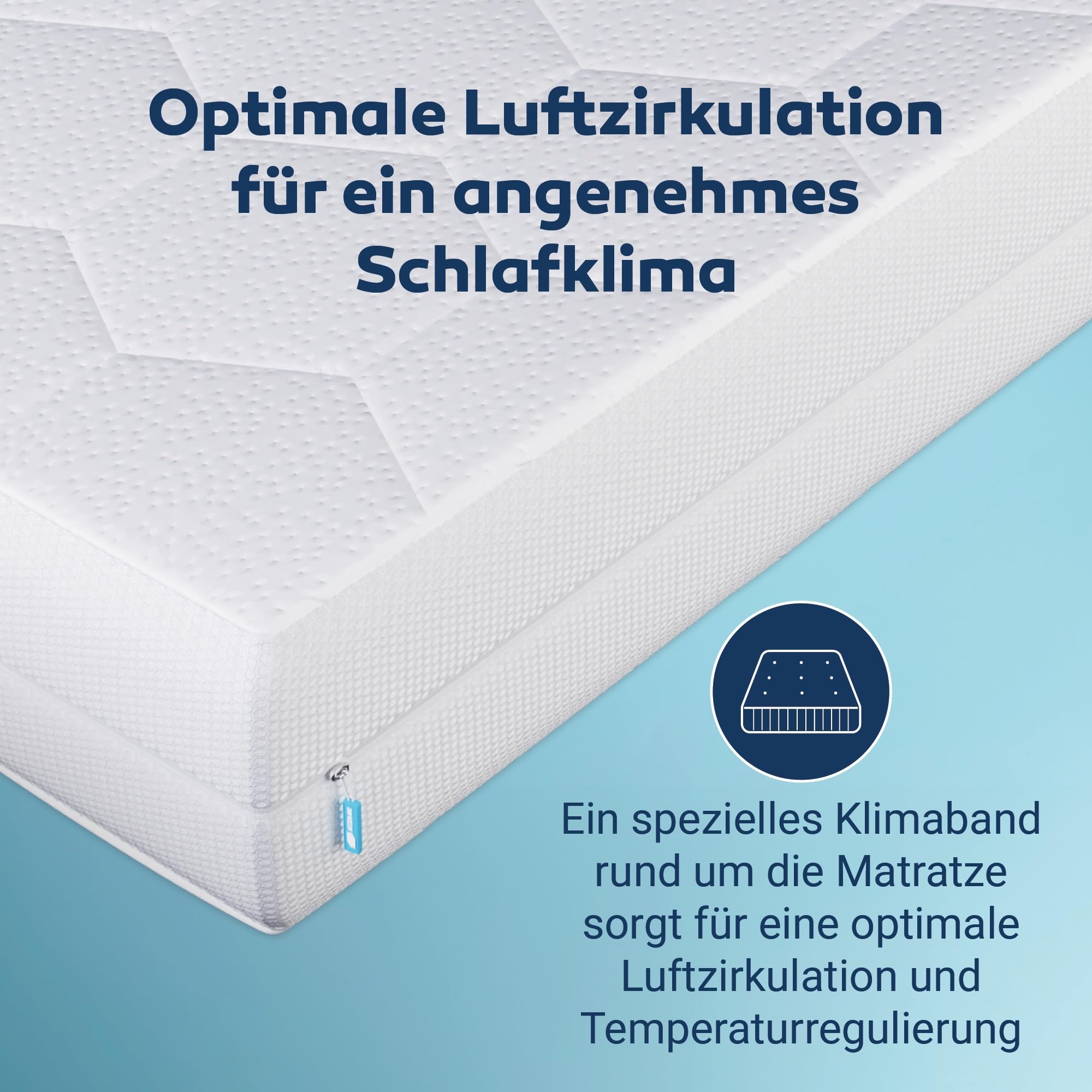 Betten-ABC - Mini-Duo - Wendematratze für Babys & Kleinkinder - 60x120 cm - mit Klimaband & 2 Liegeseiten - Oeko-TEX-Zertifiziert - Abnehmbarer & waschbarer Polyester-Bezug - Lieferung per Paket