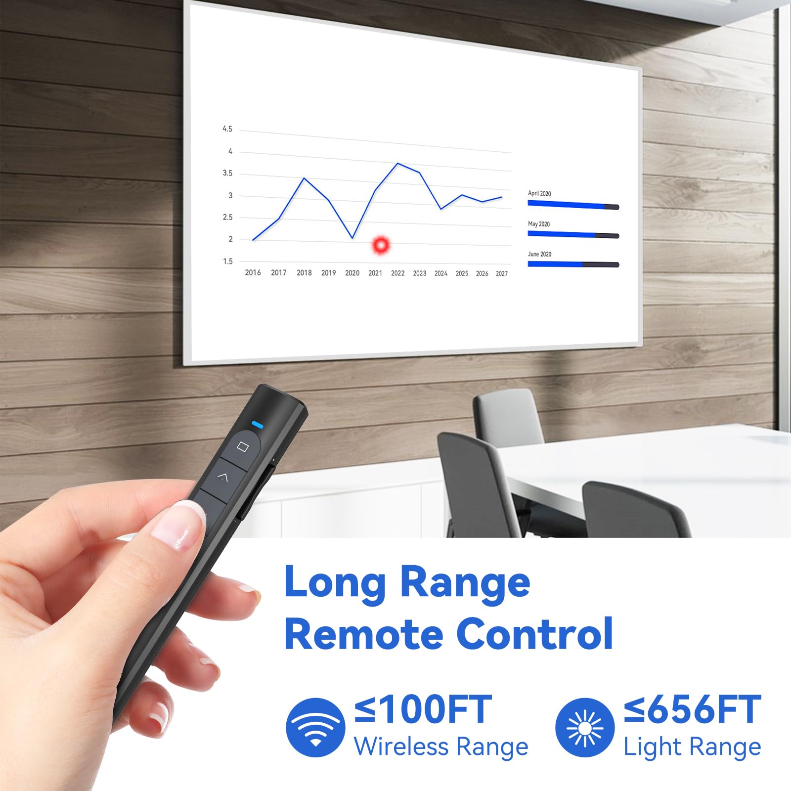 Puntatore Wireless Per Presentazioni - Telecomando 2.4GHz Per PowerPoint, Luce Rossa, Compatibile Con PC/Mac - Foto 12