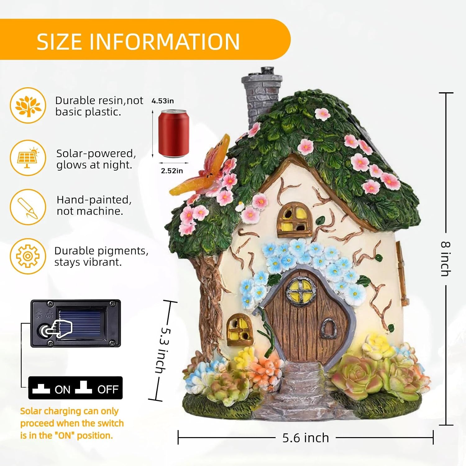 Fairy Garden Houses, Fairy Houses,Fairy Houses for Outside,Fairy Garden Houses Outdoor,Solar Fairy Garden,gnome House,Fairy Garden,Fairy Garden Accessories, for Women Gift/Teenage/Kids' Gift