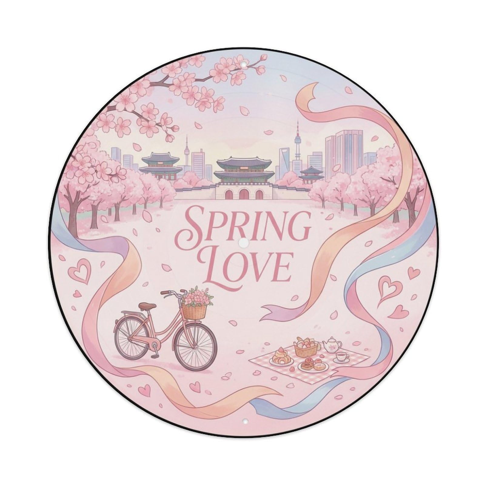 Cherry Blossom Romance K Pop Vinyl Records Music Cover Metal Tin Sign