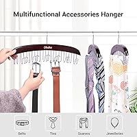 Vista 2 de Organizador de colgadores para cinturón para clóset: Ohuhu con 12 ganchos, máximo 36 cinturones, colgador de corbatas, soporte de cinturón