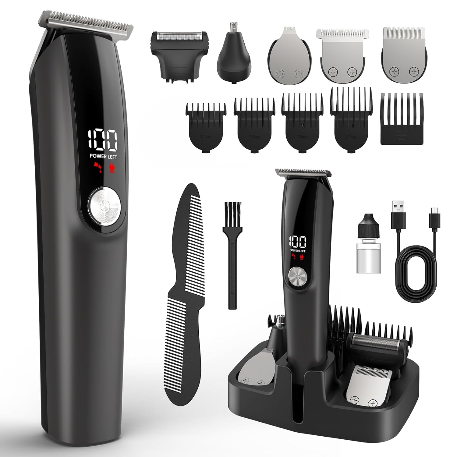 Beard Trimmer for Men Hair Clippers - 6 in 1 Professional Grooming Kit Cordless Hair Clipper Trimmers Set