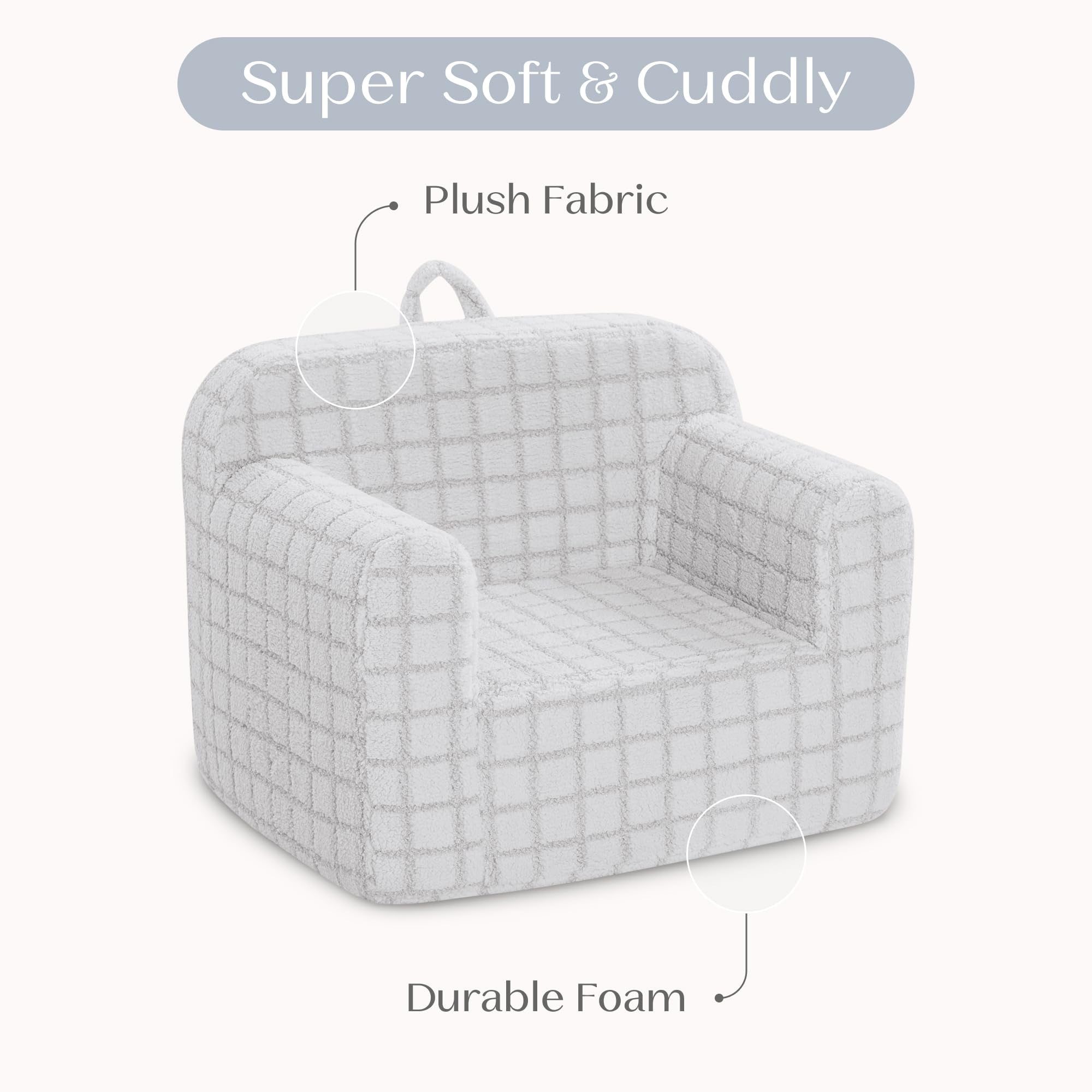 Delta Children Cozee Chair - Grey Kids Foam Seat -4 Delta Children Cozee Chair - Grey Kids Foam Seat -4