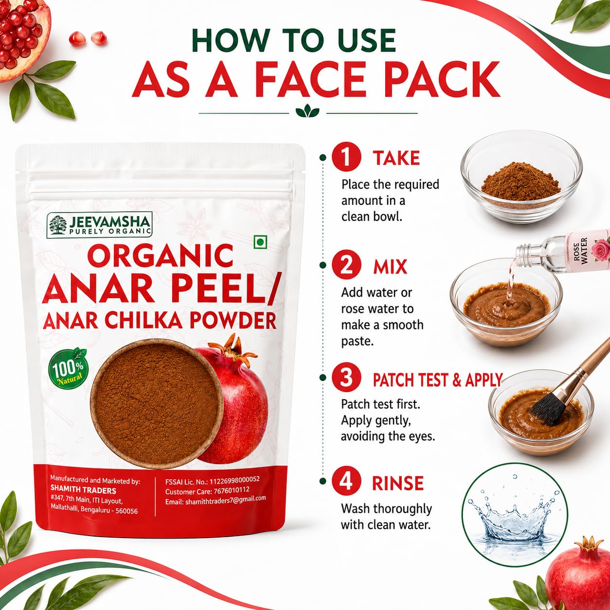 Anar Peel Powder 250g Pomegranate Peel | Organic Natural Antioxidant & Digestive Support | Ayurvedic Herbal Powder | Pure & Chemical-Free | — Amazon image 4