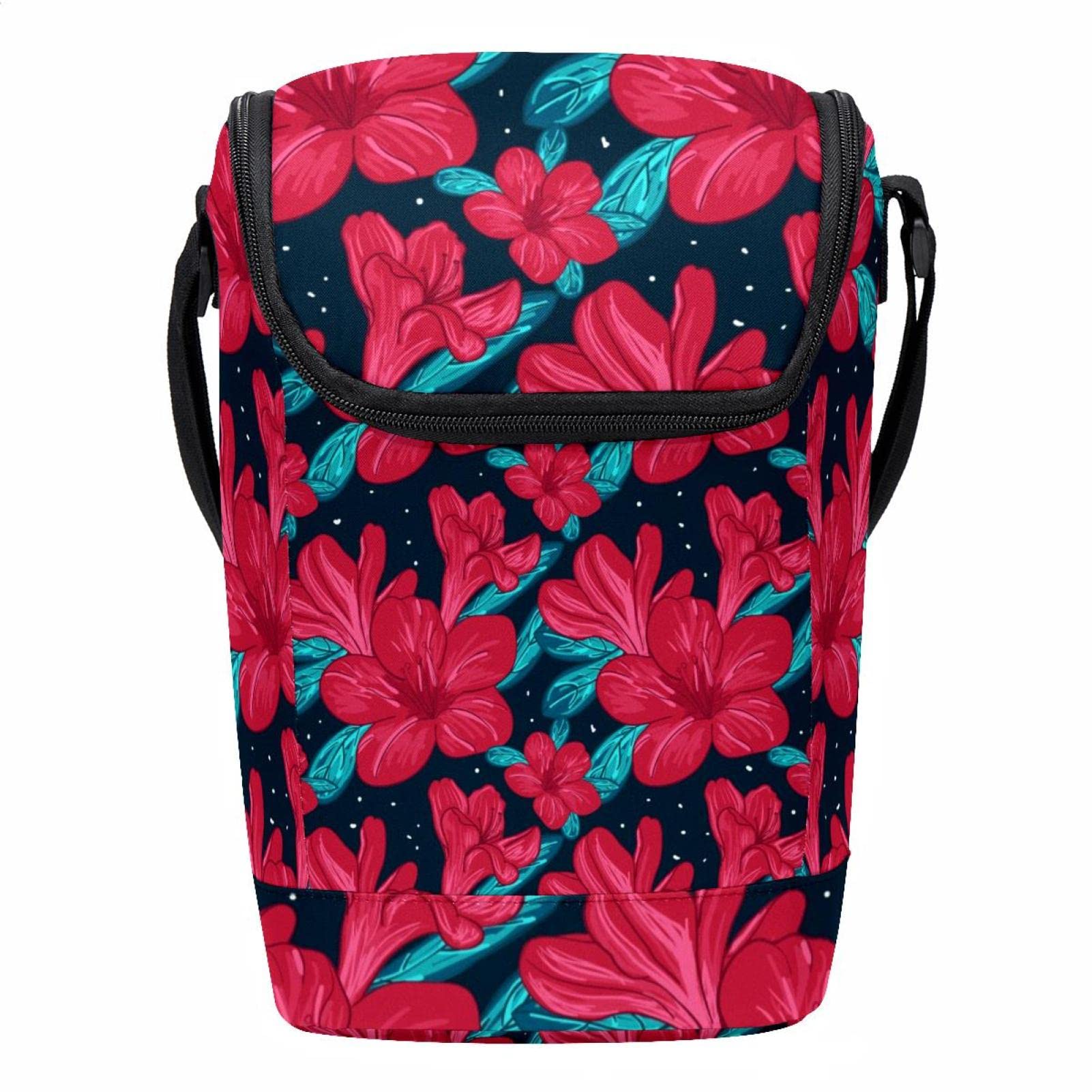 Bolsa de almuerzo con flores tropicales para oficina escuela y pícnics al aire libre