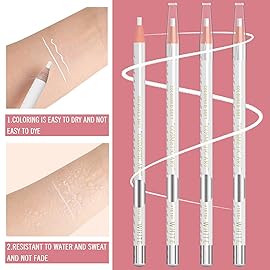 Tattoo Makeup And Microblading Supplies Kit-Permanent Eye Brow Liners For Marking In 5 Colors Waterproof Eyebrow Pencils Peel (white)