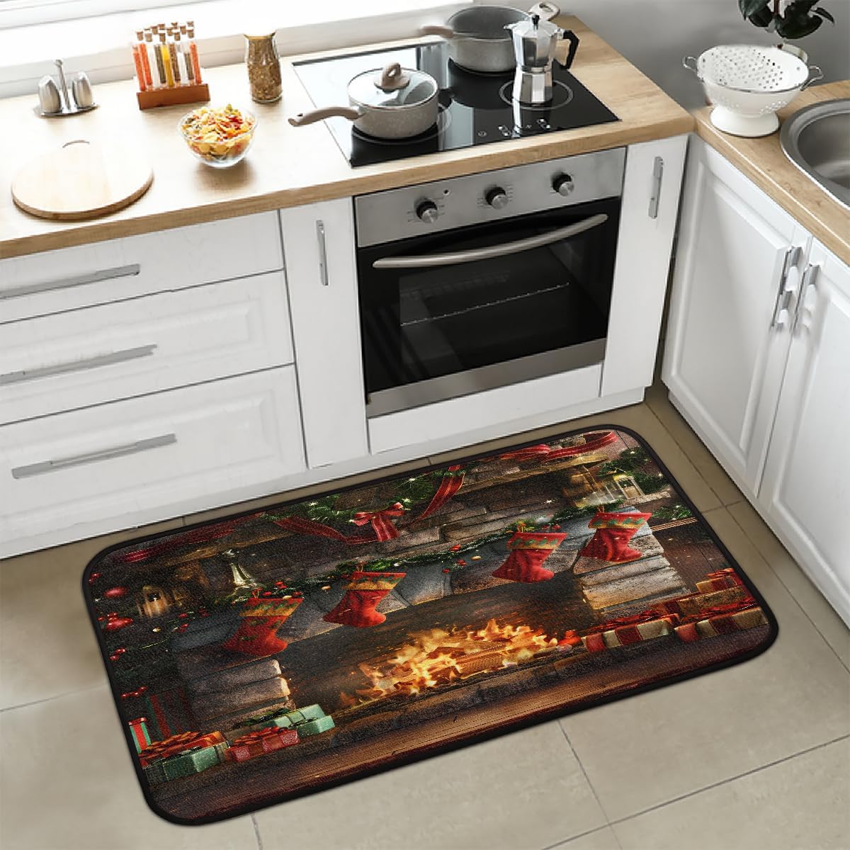 Cardinal Birdhouse Colorful Kitchen Rug Non-Slip Washable Kitchen Mat Soft Absorbent Carpet Welcome Mats for Indoor,Entryway,Floor,Sink,Bathroom,Laundry Home Festival Decor