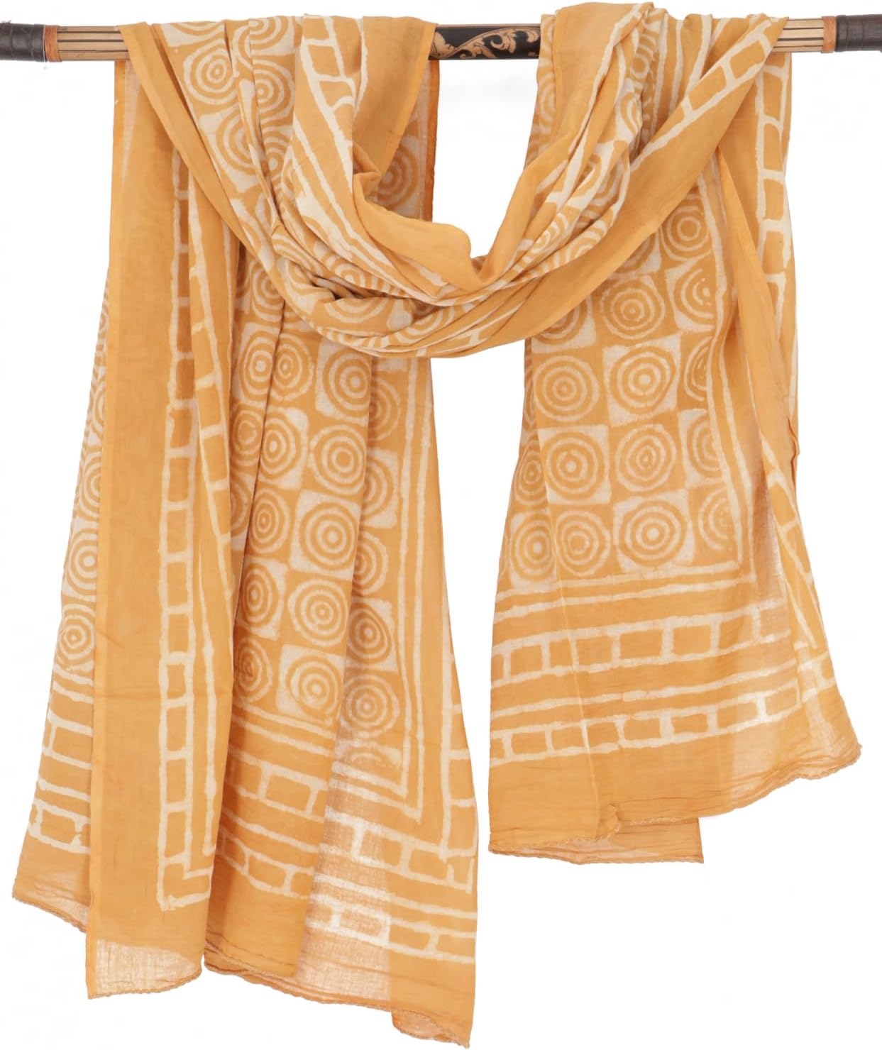 GURU SHOP Pareo Leggero, Sarong, Panno di cotone stampato a mano, Lungi con bordatura – Blu, Uomo/Donna, Cotone, 190 x 120 cm