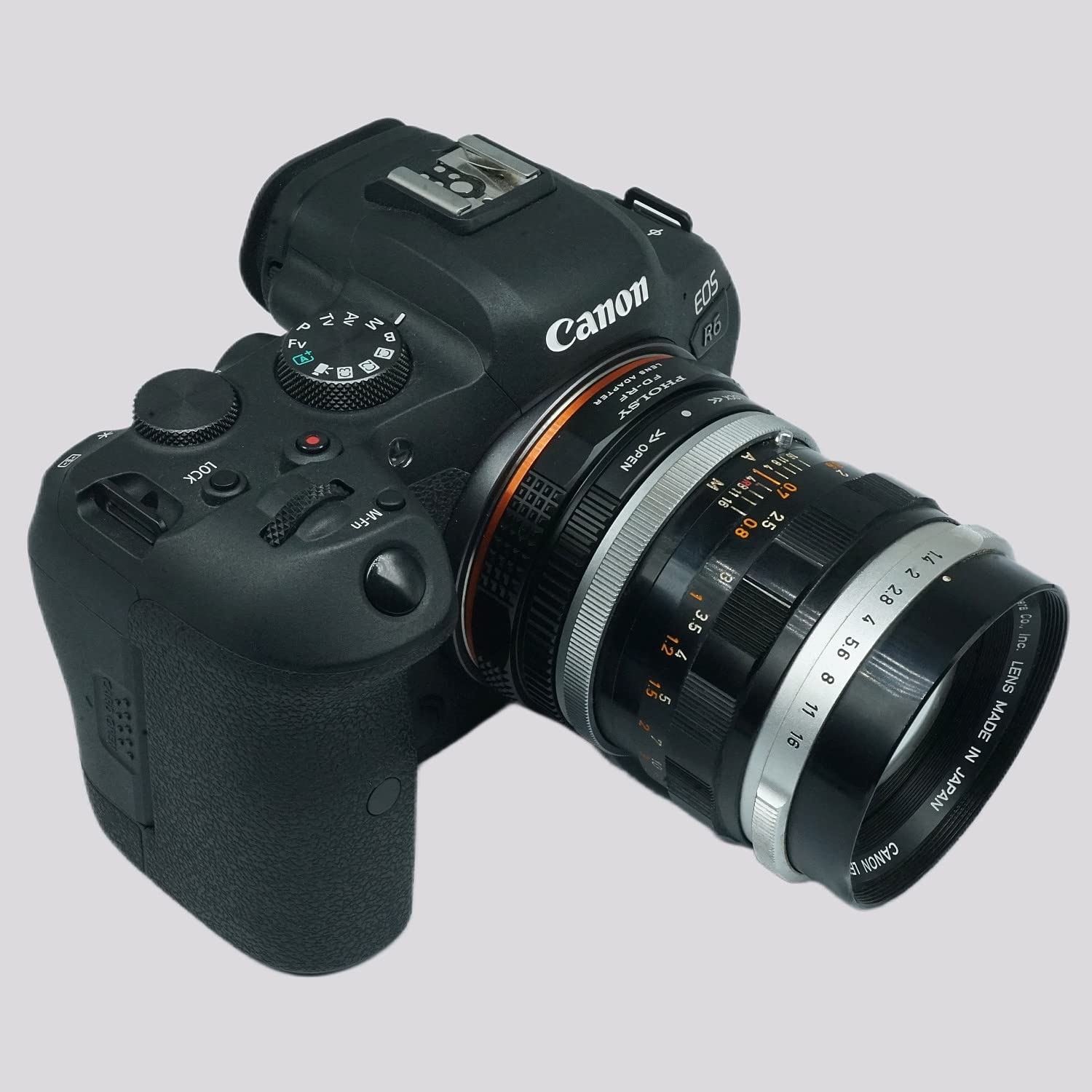 PHOLSY Objektivadapter mit Blendenhebel Manueller Fokus Kompatibel mit Canon FD FL Mount Objektiv auf Canon EOS RF Mount Kameragehäuse, FD auf RF