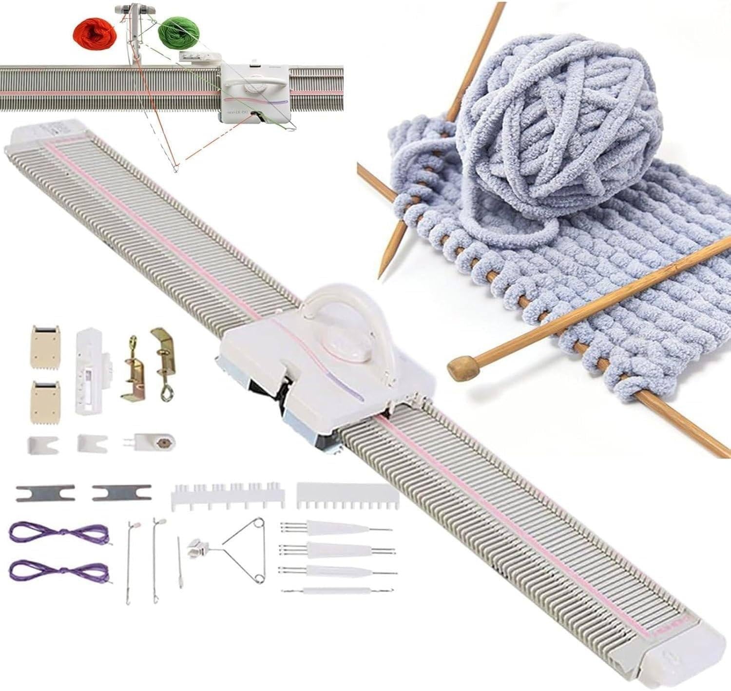 Wybyyds Multicolor Automatic Knitting Machine 6.5Mm 150 Stitches, Semi-Automatic Hand Knitting For Scarf Hat, Loom For Adults Beginners 108.3 X 20.5 X 9.5 Cm