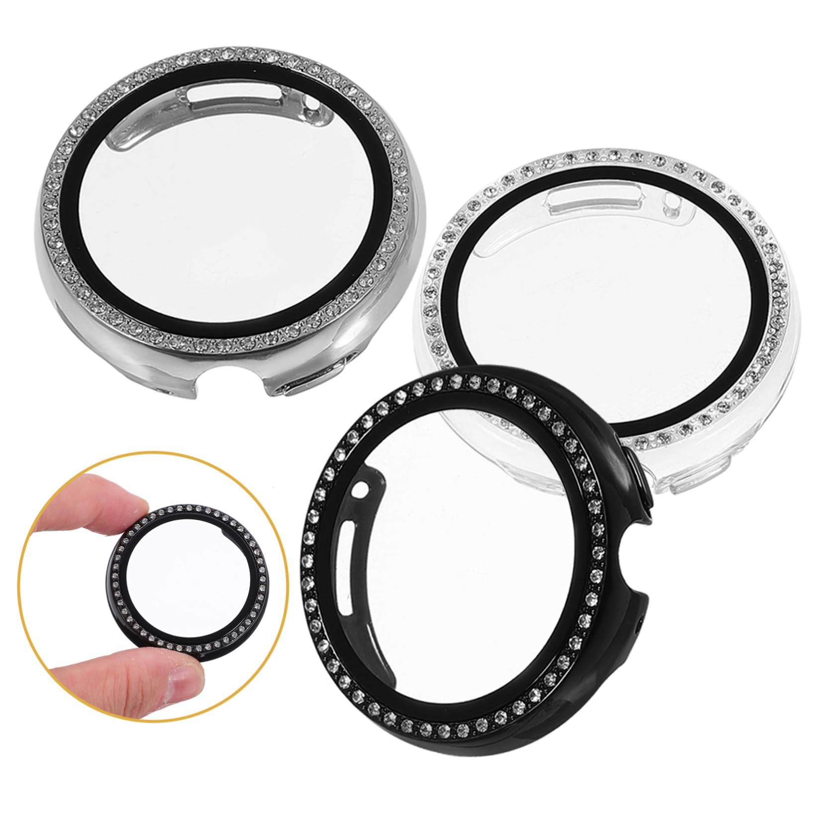 Mikikit 15stücke Smartwatch-hülle Mit Strass Kratzfestes Gehäuse Kompatibel Mit Pixel Watch Transparent Einfache Installation Passform Leicht Und Elegant