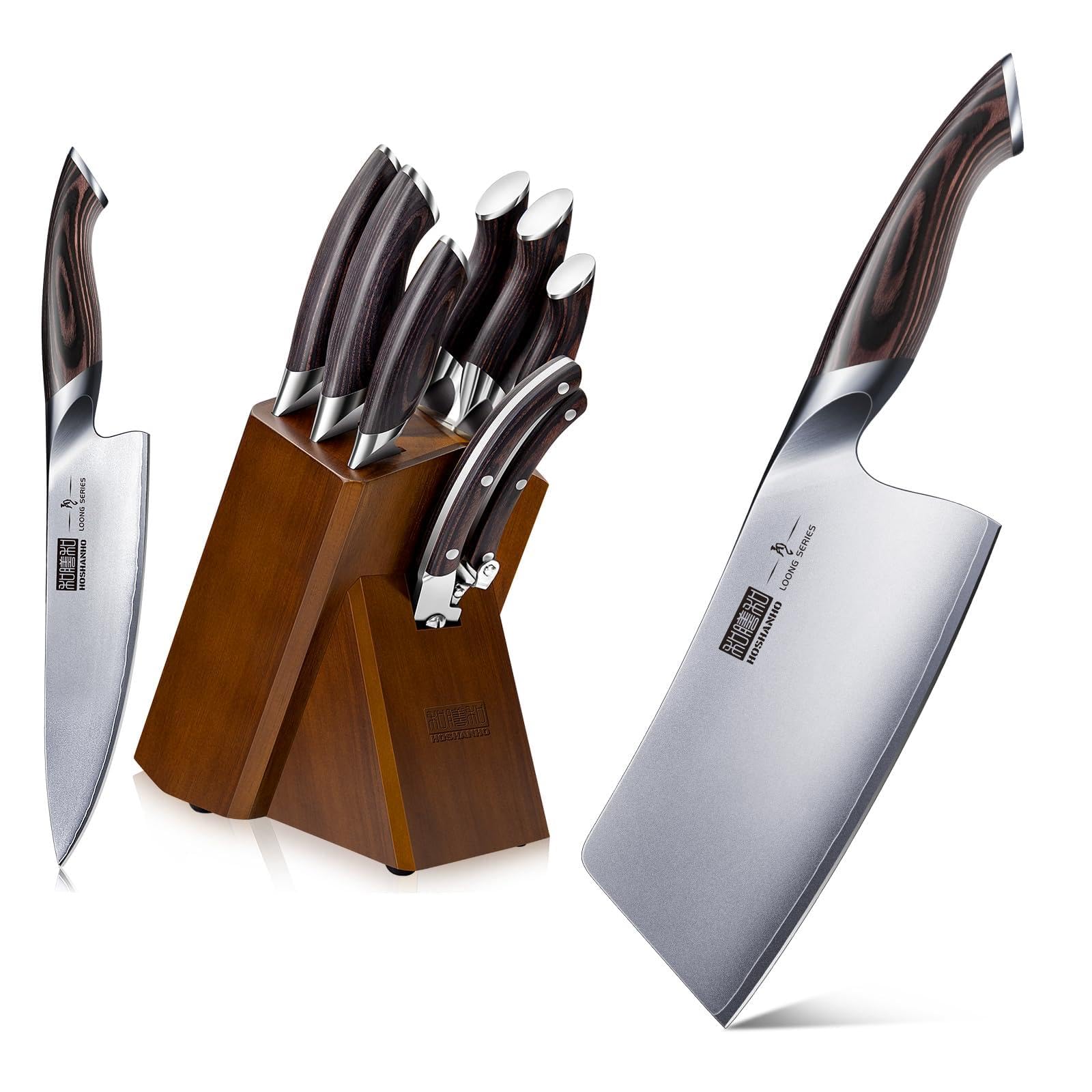 HOSHANHO Ultra Sharp Japanese High Carbon Steel Vegetable Meat Cleaver & Professional Ult…