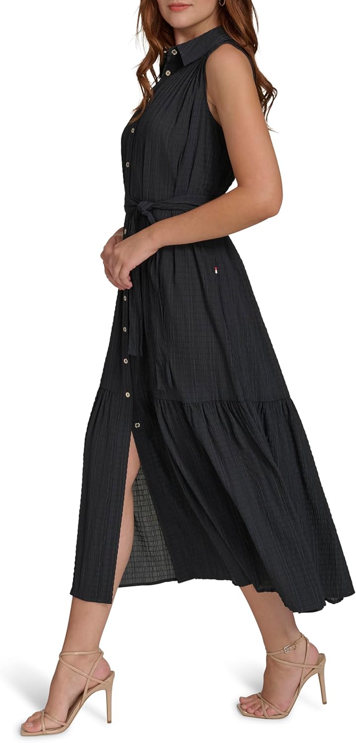 Tommy Hilfiger Womens Sleeveless Midi Shirt Dress - Image 3