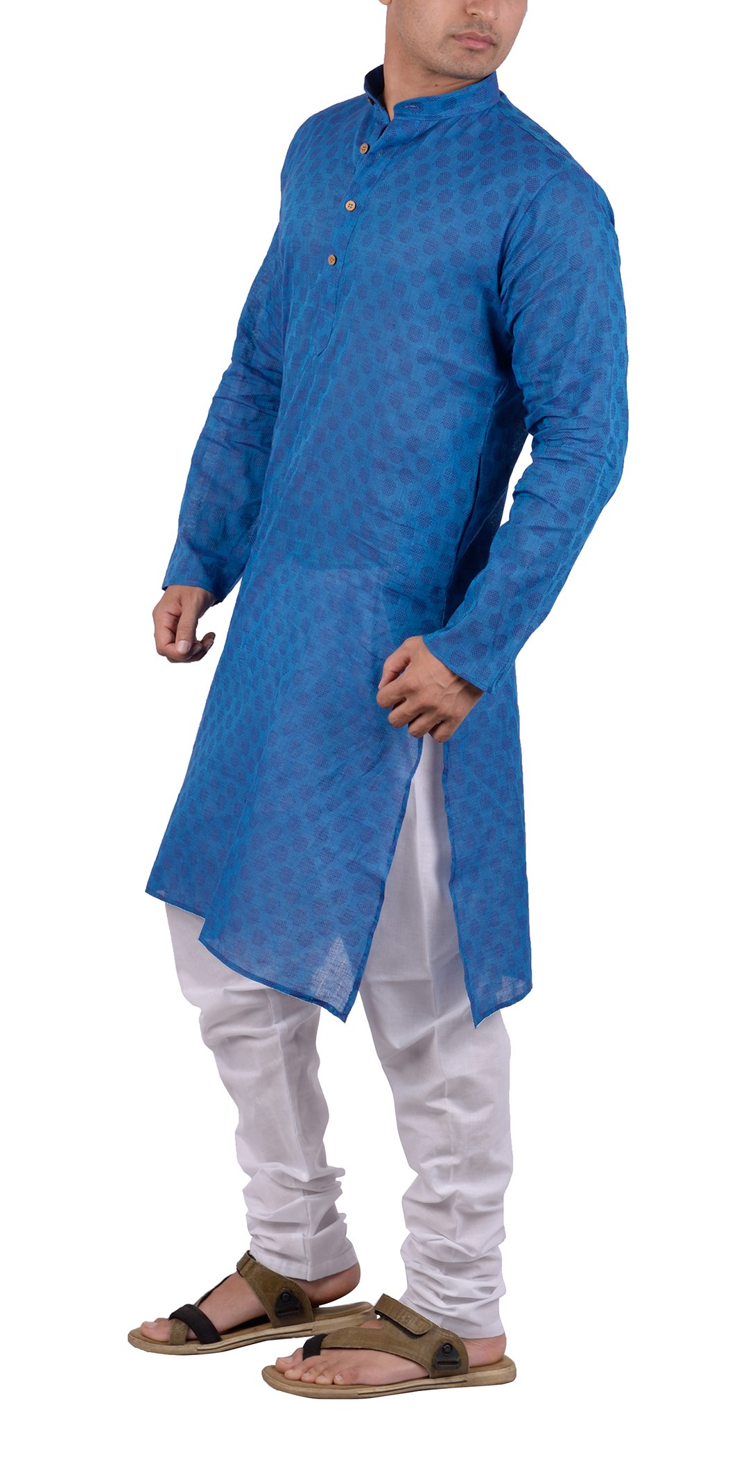 Maharaja Shirt Men's Cotton Kurta Pyjama (MSKP004-42, Blue, 42) 1
