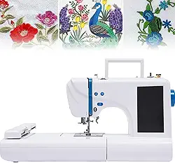 Máquina De Costura Automática Máquina De Bordar Elétrica 75 Designs Embutidos, Máquina De Bordar Automática Portátil Com área De Bordado 4 X 9,2 E Tela Sensível Ao Toque Lcd