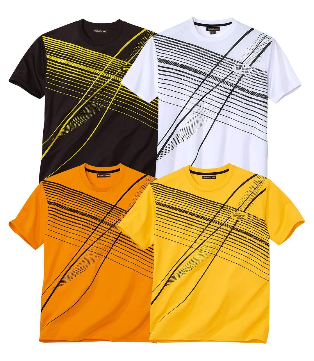ATLAS FOR MEN - Pack of 4 Graphic Print T-Shirts - 4XL