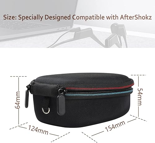 Miniatura 3 de Joogee AfterShokz Trekz AirAeropexTitanium Mini Auriculares inalámbricos de conducción ósea AS650  AS800, estuche de almacenamiento para cable de