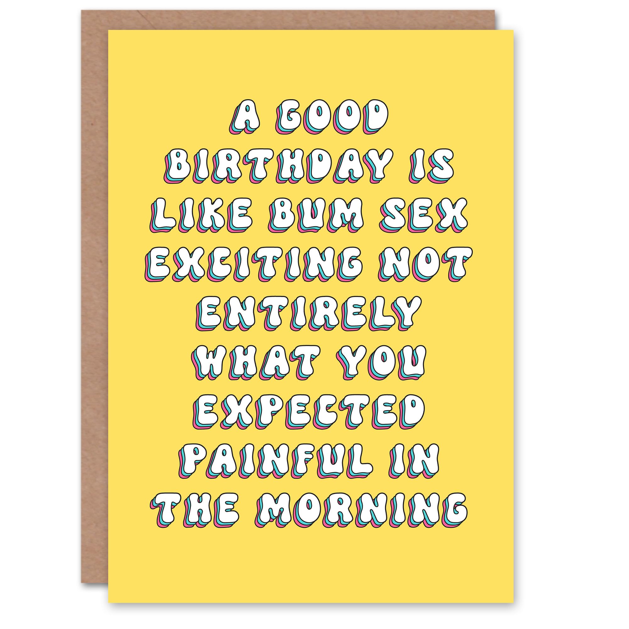 Artery8 Birthday Card Good Birthday is Like Bum S*x Fun Funny Rude Adult Humour Joke For Her Wife Woman Partner Girlfriend Greeting Card