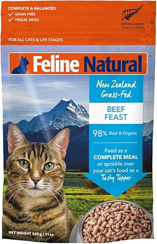 Miniatura 1 de Feline Natural Alimento liofilizado para gatos sin granos, carne de res 11 onzas