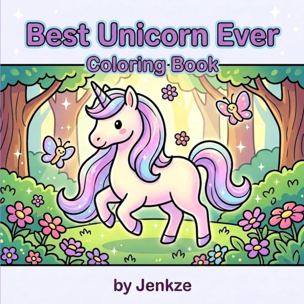 Best Unicorn Ever: Unicorn Coloring Book | 8.5x8.5 inches, 80 Pages | 40 Coloring Pages
