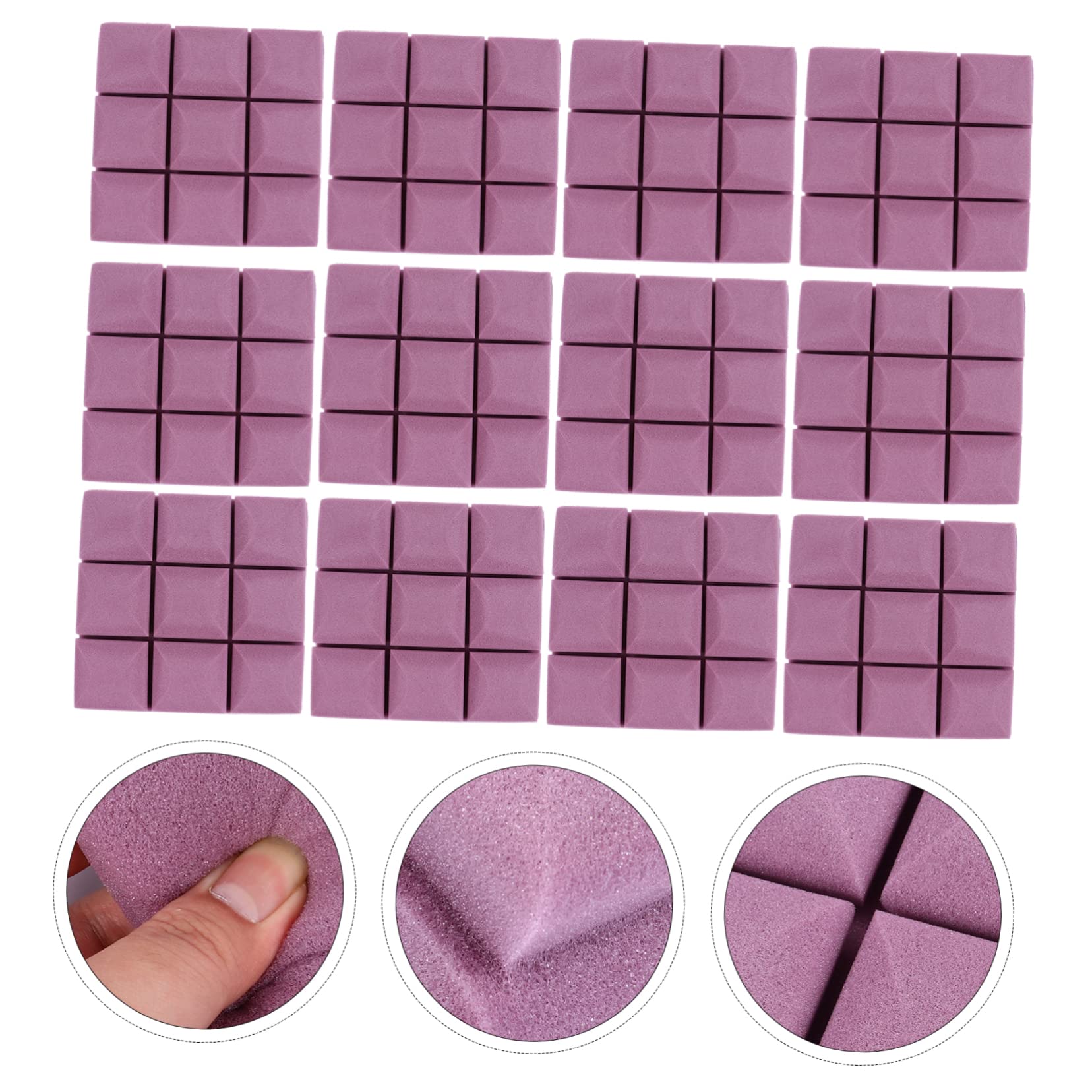 12 Akustikpaneele Schallabsorbierende Wandfliesen Lila für Räume | Gummi Kunststoff, 12 Stück-pack, für Kleine und Mittlere Zimmer Sowie Fitnessbereiche, Klare Sprachaufnahme