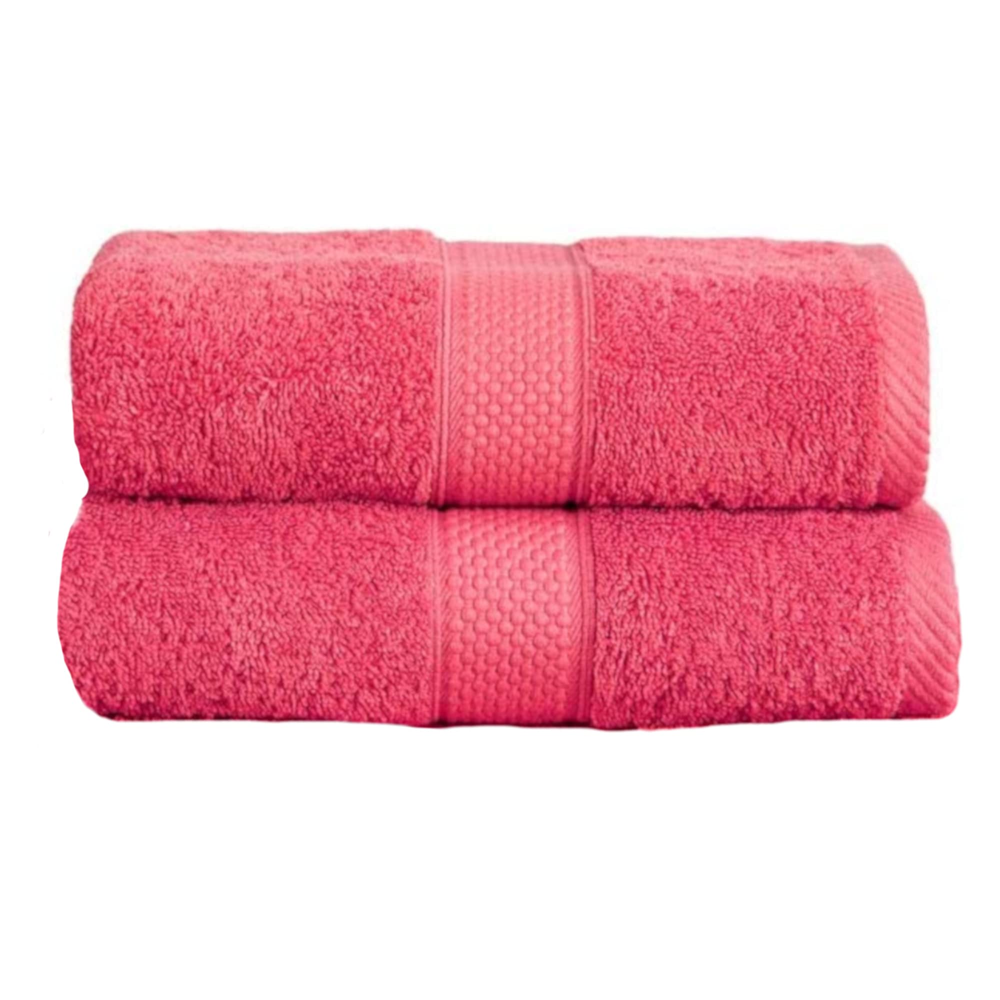 100% Turkish Cotton Guest Towels Hand Kitchen Towel Face Cloth 40 x 60 cm Pack Of 2 Twin Set (Raspberry)