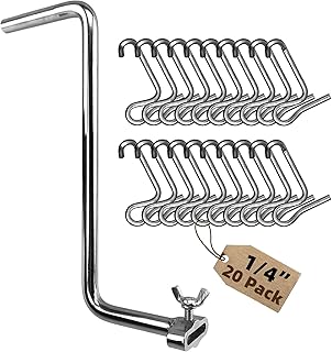 Fence Wire Tightener, 20PCS 6mm Fence Wire Tightener Clips and 1PCS Tighteners Handle, 1/4" Barb Wire Fence Tools Wire Tensioner Tool for Wire Fence Farm Garden