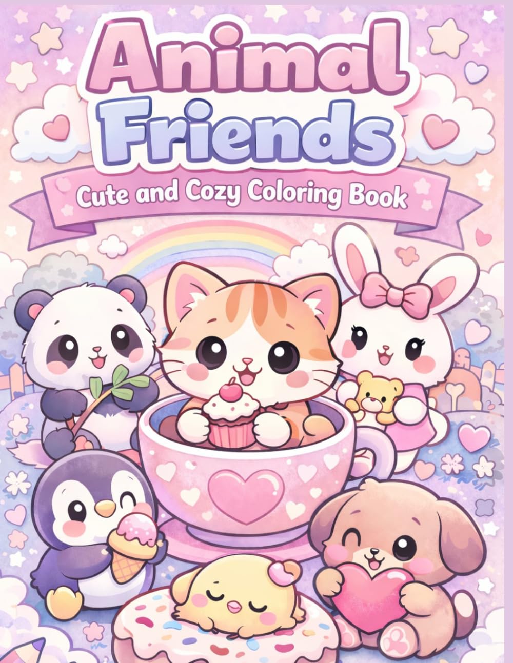 Animal Friends: Cute and Cozy Coloring Book