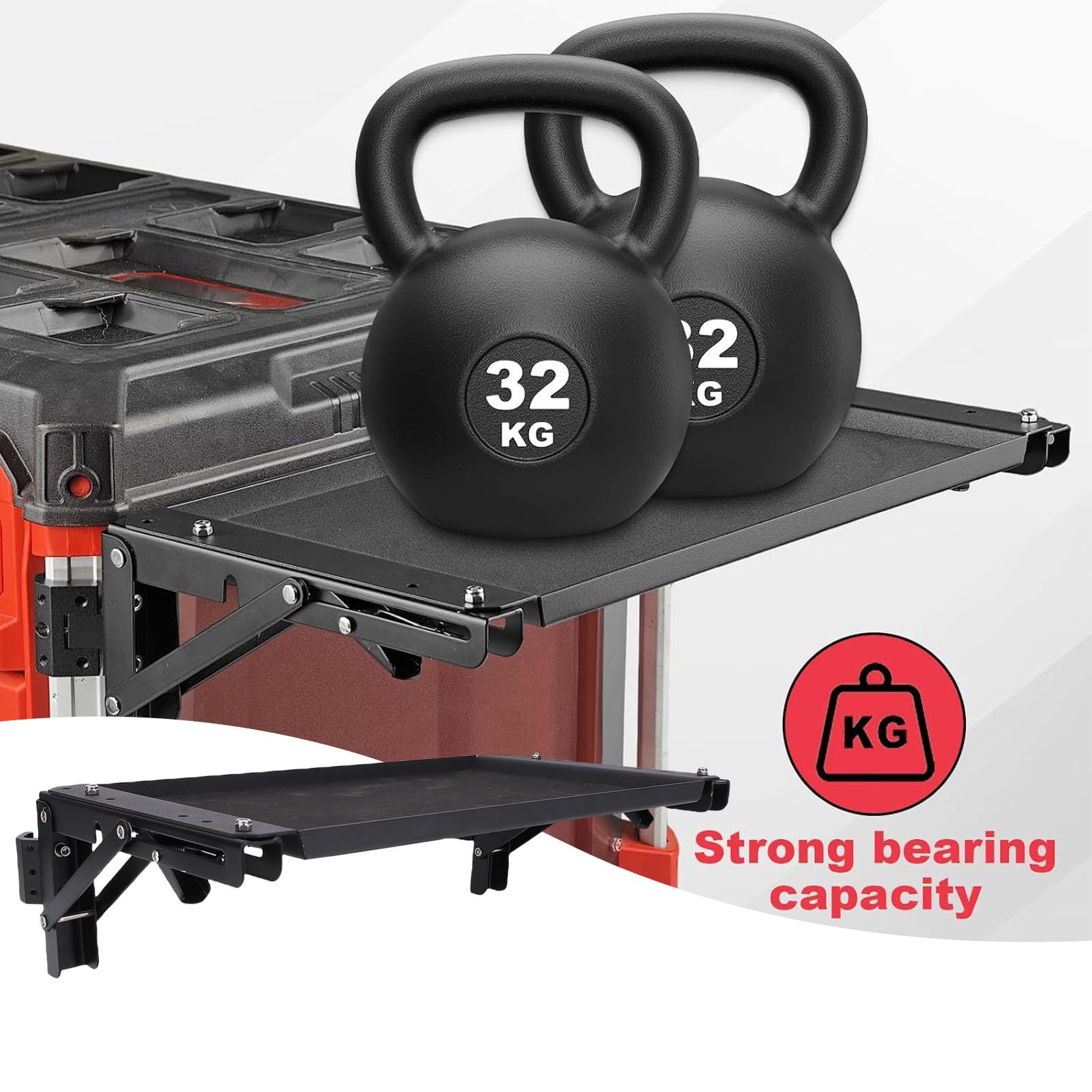 Asixxsix Klapptischtisch -Top -kompatibel mit Packout -Toolbox, Werkzeugabfassungshalterung, Arbeitstabelle Seitenspeicher für Ihr Packout -System, Safe Storage Workbench