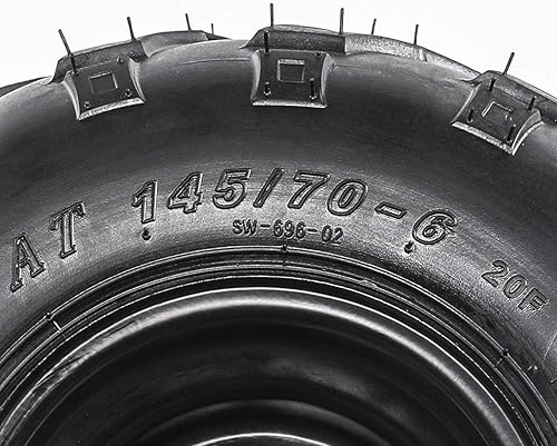 Miniatura 9 de Juego de 2 ruedas de neumático Go Kart 14570-6 en llanta de 3 pernos con nudillos de dirección delantera, bujes de rueda para Karting Go Cart Drift