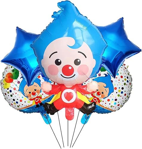 LYST 5 globos de papel de aluminio de payaso de 32 pulgadas para fiesta temática de circo, globos de carnaval para circo, carnaval, circo, carnaval,