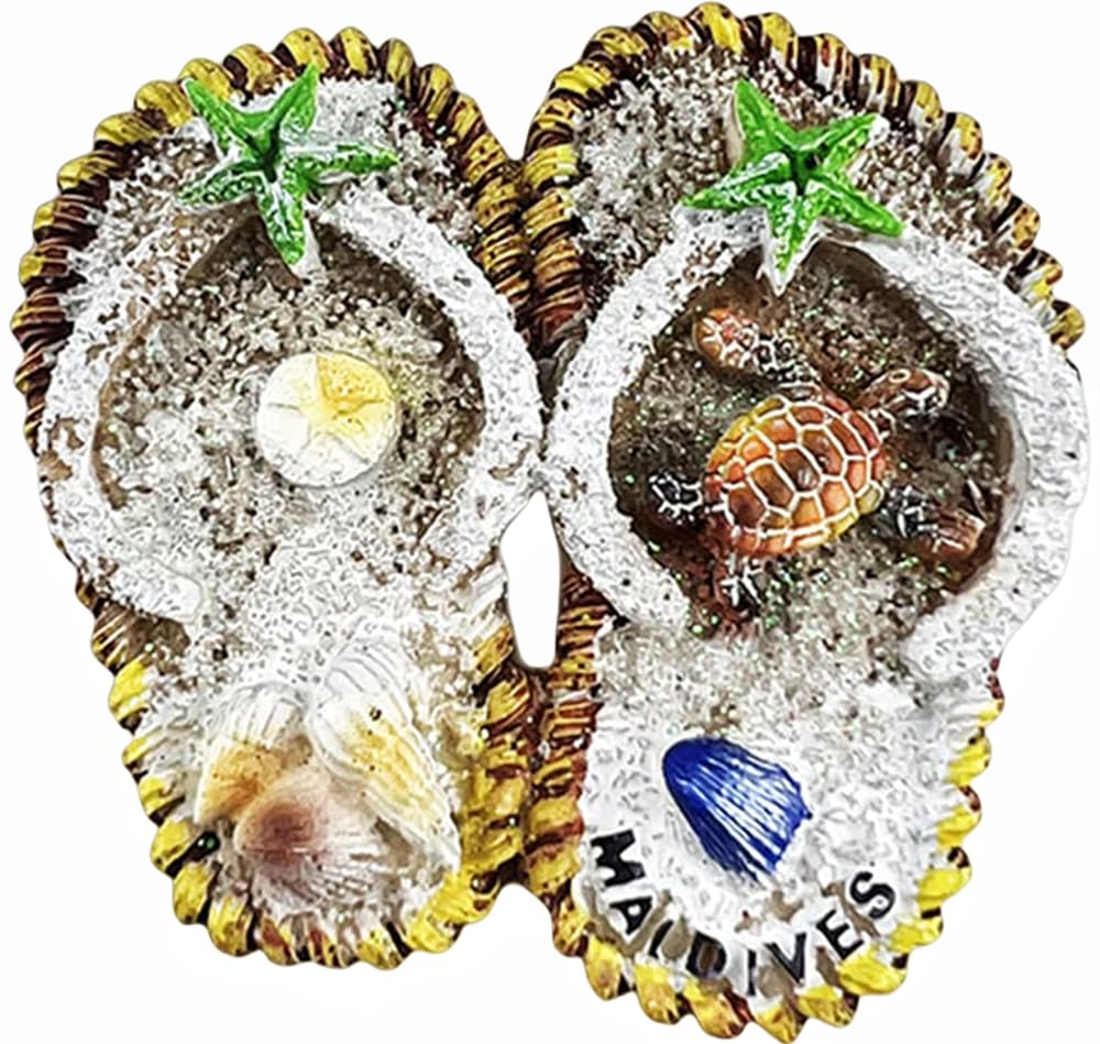 3D Flip Flops Maldive Fridge Magnet Travel Souvenir Refrigerator Decoration Magnetic Sticker Hand Painted Collection