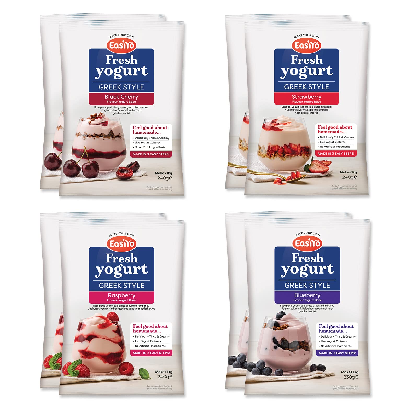 Buy EasiYo Yogurt 8 Sachet Pack Greek Style Red Fruit Pack 2 x