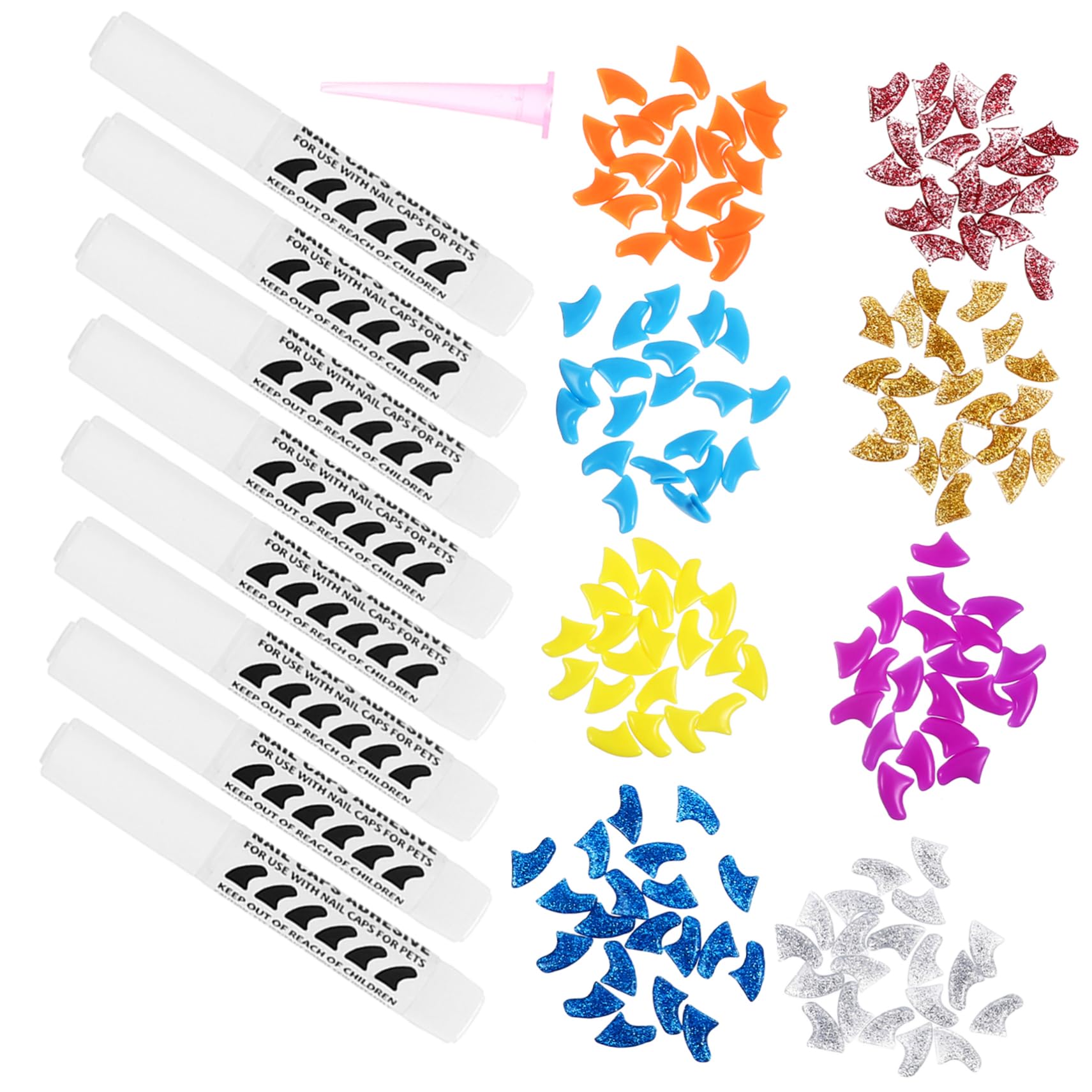 Sosoport 320 Pièces Ensemble d'ongles pour Animaux de Compagnie Couvre-Griffes de Chat Pattes pour Chatons Capsules Ongles Couverture de Griffe pour Animaux de Compagnie Gel de silice