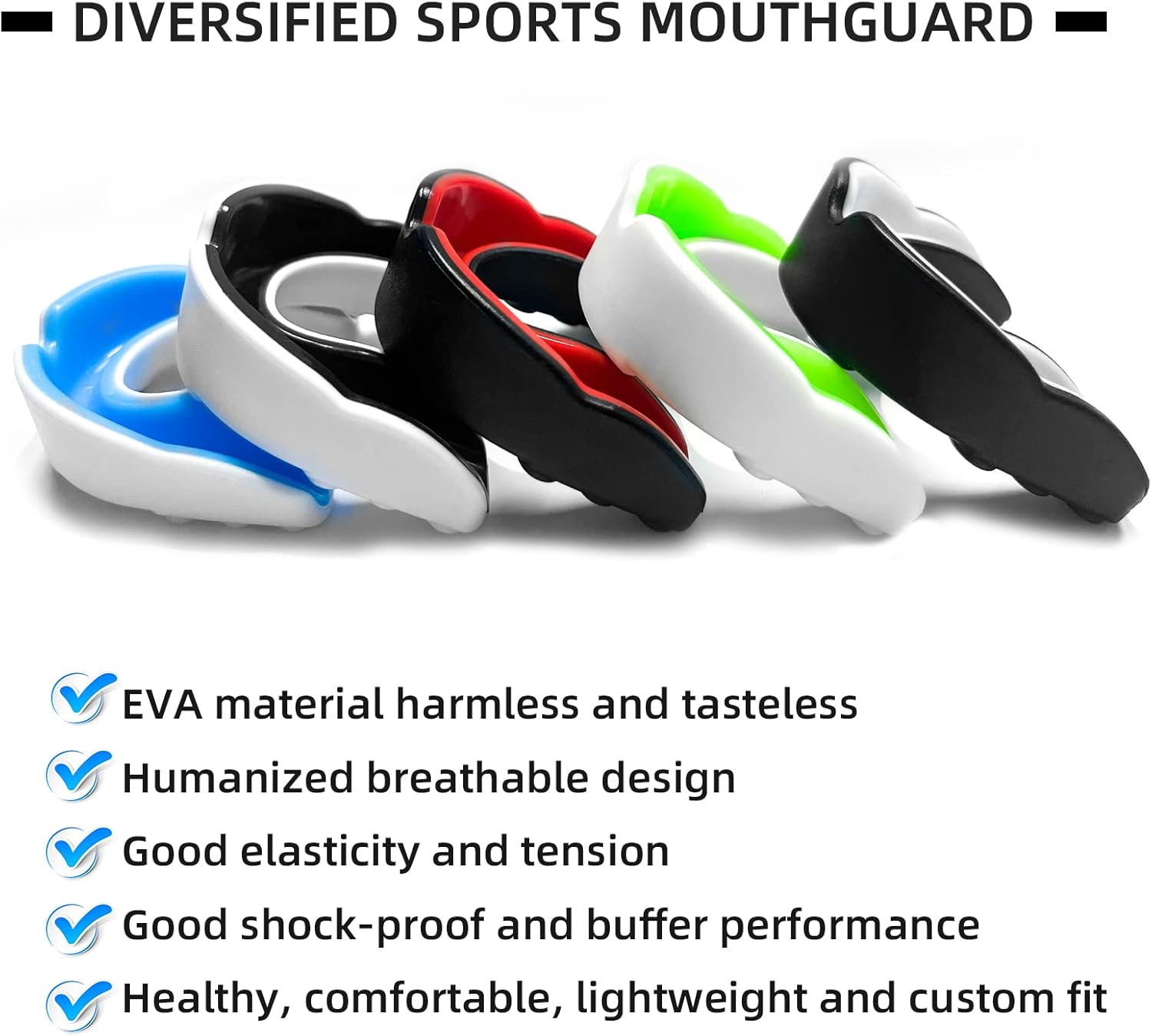 Kids Youth Mouth Guard for Sports, Boys Girls Mouthguard for Football Boxing MMA Lacrosse Basketball Taekwondo Karate Wrestling (5 Pack)