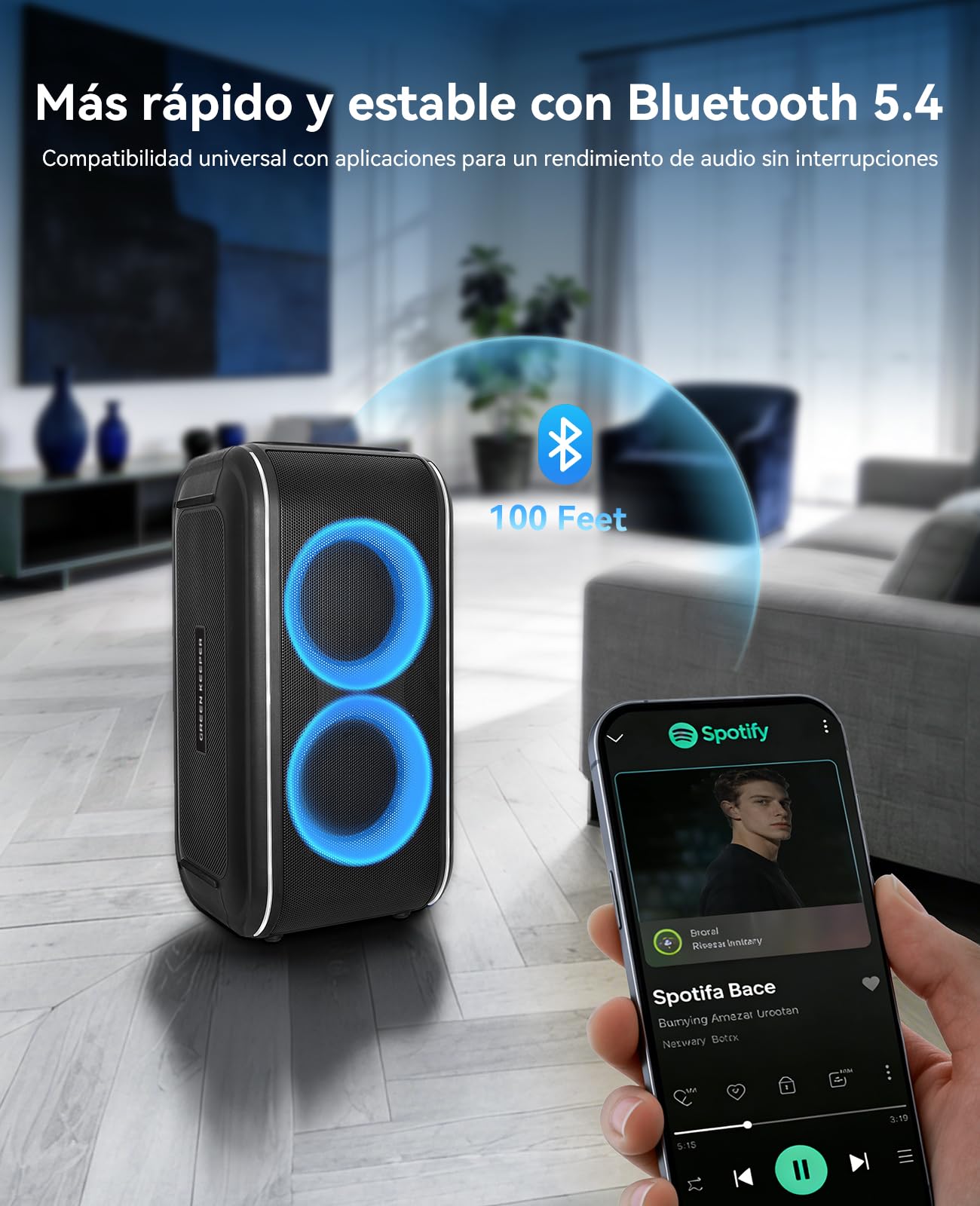 GREEN KEEPER GKD62 Máquina Karaoke, Altavoz Bluetooth 400W con 2 Micrófonos