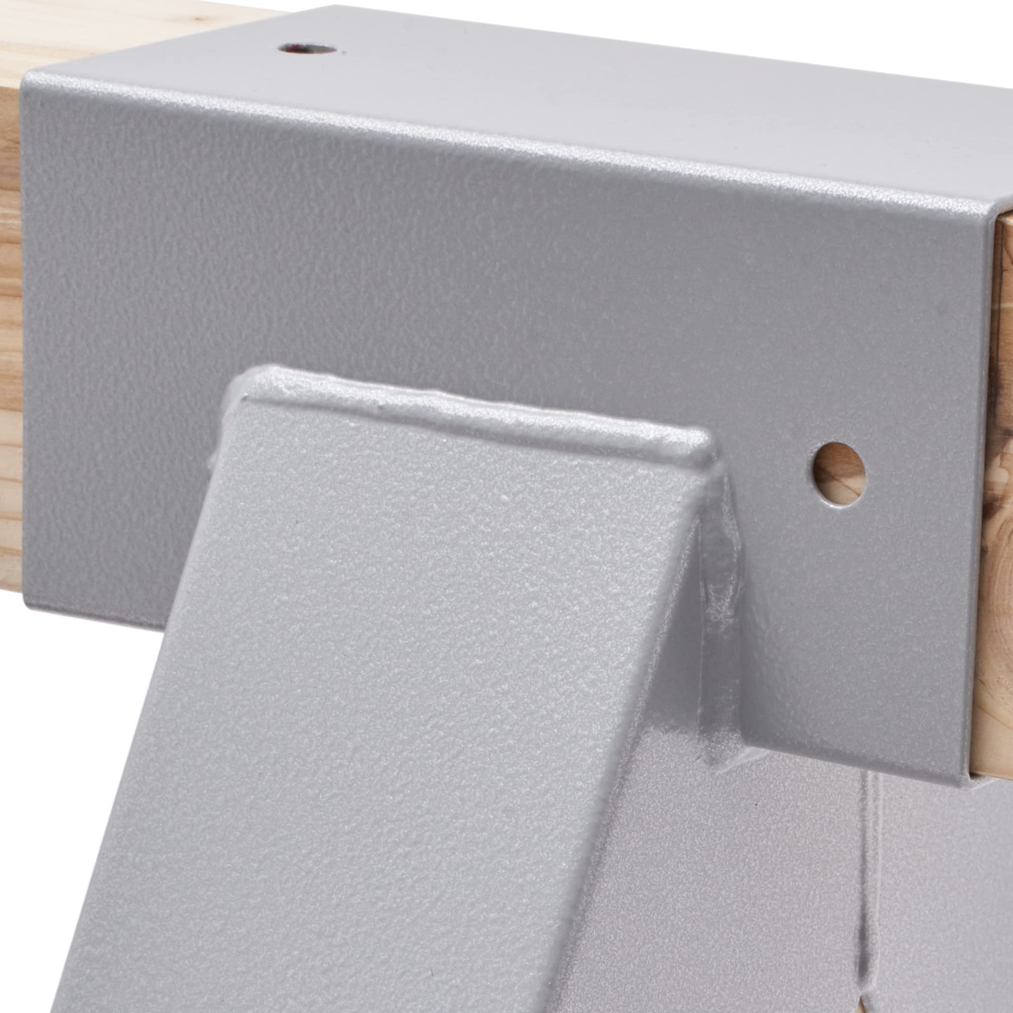 TRIBECCO® Czworokątny łącznik huśtawki 90/90 mm, 90° (90° szary), z malowanej proszkowo blachy stalowej do huśtawek ogrodowych, stabilny trójkąt w kształcie litery A, z otworami montażowymi Ø 10 mm